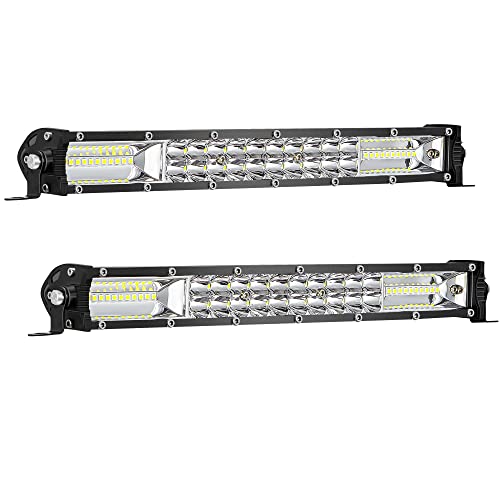 SAN YOUNG 12 Inch Slim LED Light Bars for Truck, 12V 24V 120W 10000lm LED Work Lights Bar for Tractor ATV UTV RV RZR Car Snowblower Golf Cart Lawn Mower Automotive, 2 Pack - color: 12 Inch 2 Pack