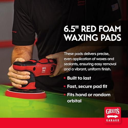 Griot's Garage 12215 6.5" Red Foam Waxing Pads (Set of 6) - style: 6.5" Pads (Set of 6)