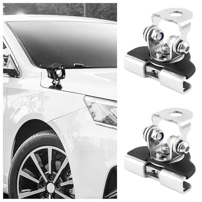 2PCS Car LED Light Bar Mounting Brackets with Hex Wrenches,Adjustable Car Accessories Hood Mount Light Brackets,Universal Car LED Grill Lights Bar Brackets for Car Truck SUV (Silver) - color: Silver