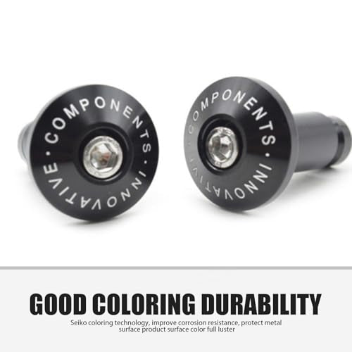 2 PCS Motorcycle Street Bike 7/8" Handlebar Grips Bar End Plugs, Universal Handle Bar End Weights Handlebar Grips Cap, Modified Handlebar Plug, for Most Motorcycles (Black)