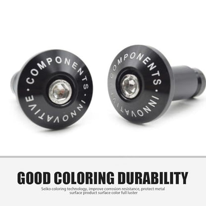 2 PCS Motorcycle Street Bike 7/8" Handlebar Grips Bar End Plugs, Universal Handle Bar End Weights Handlebar Grips Cap, Modified Handlebar Plug, for Most Motorcycles (Black)