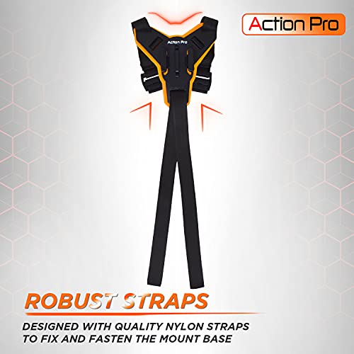 Action Pro™ Motorcycle Helmet Chin Strap Mount Compatible with GoPro Hero 12, 11, 10, 9, 8, 7, (2018), 6, Hero Black, Insta 360, Session, Xiaomi Yi, SJCAM (Orange) - color: Orange 2.0
