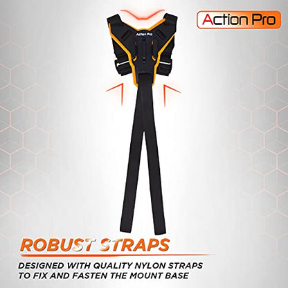 Action Pro™ Motorcycle Helmet Chin Strap Mount Compatible with GoPro Hero 12, 11, 10, 9, 8, 7, (2018), 6, Hero Black, Insta 360, Session, Xiaomi Yi, SJCAM (Orange) - color: Orange 2.0
