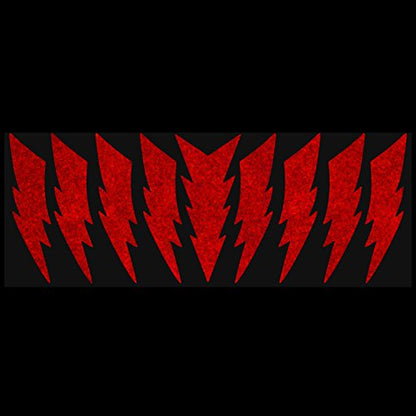 LiteMark Reflective Lightning Bolt Sticker, Bike, Helmet, Red, 4 Inch - Pack of 9 Pcs - color: Red