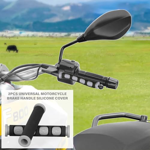 2Pcs Universal Motorcycle Brake Lever Cover Handle Silicone Sleeve Motorbike Bicycle Handles Grips Protection Accessories - color: grey