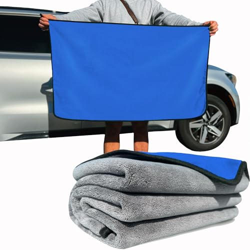 Extra Large Car Drying Towel - 800 GSM Premium Microfiber Drying Towels for Cars - Car Drying Towels Extra Large Super Absorbent, Professional XL Car Towel for Any Vehicle - 40x24, Blue - color: Blue