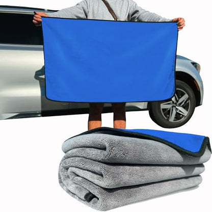 Extra Large Car Drying Towel - 800 GSM Premium Microfiber Drying Towels for Cars - Car Drying Towels Extra Large Super Absorbent, Professional XL Car Towel for Any Vehicle - 40x24, Blue - color: Blue