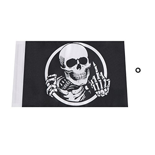 Pirate American Flag Bandana Crossbones Skull 6x 10'' Flags For 3/8 Diameter Motorcycle Flagpole, Double-Sided Sewing UV Coated Flag Replacement - color: Skull Flag