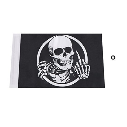 Pirate American Flag Bandana Crossbones Skull 6x 10'' Flags For 3/8 Diameter Motorcycle Flagpole, Double-Sided Sewing UV Coated Flag Replacement - color: Skull Flag