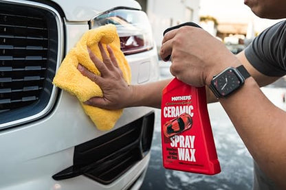 Mothers Professional Grade Premium Microfiber Towels, 12-Pack, 16”x16” — Dual-Nap, 400 GSM, Lint-Free, Clear Coat Safe, Ultra-Soft & Absorbent for Wax, Polish, Detailers, Glass & Interior (90-90004)