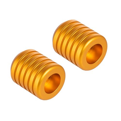 Advanblack CNC Aluminum Motorcycle Frame Sliders – Crash Bar Slider for Harley 1-1/4” Flat Out & Highway Crash Bars/Saddlebag Guards – Red, Gold, Black, Silver – Bolt-On Pair with Screws (Gold CNC) - color: Gold CNC