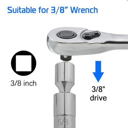 A ABIGAIL 5/8" Swivel Magnetic Spark Plug Socket 3/8 Inch Drive x 4" Total Length 12-Point 360 Degree Swivel Thin Wall Spark Plug Socket Removal Tool Cr-V Steel - size: 5/8”- 4inch