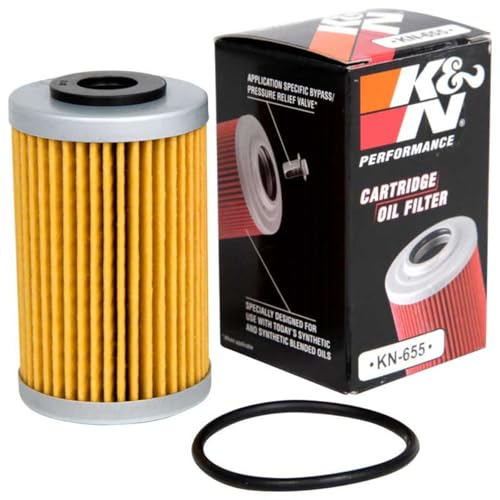 K&N Motorcycle Oil Filter: High Performance, Premium, Designed to be used with Synthetic or Conventional Oils: Fits Select KTM, Husqvarna Vehicles, KN-655