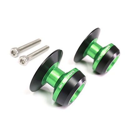 MC MOTOPARTS Twall 6MM CNC Swingarm Spools Compatible with DAYTONA 675 2006-2010 06 07 08 09 10 (Green) - color: Green