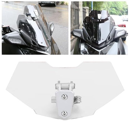 Motorcycle Windscreeb Extension, Wind Deflector Windscreen Extension for Motorbike, Windscreeb Acrylic Heightened Adjustable Clip On (Transparent) - size: Transparent