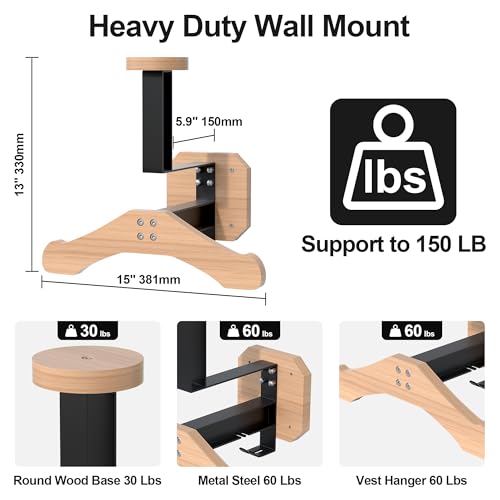 JAGASOL Motorcycle Helmet Holder Wall Mount, Heavy-Duty Tactical Helmet Accessories, Versatile Wall Rack for Motorcycle and Football Gear Storage, Space-Saving Design
