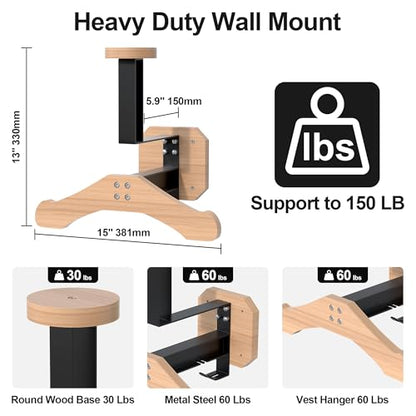 JAGASOL Motorcycle Helmet Holder Wall Mount, Heavy-Duty Tactical Helmet Accessories, Versatile Wall Rack for Motorcycle and Football Gear Storage, Space-Saving Design