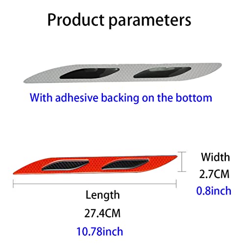 2 PCS Car Strong Reflective Stripe Stickers,Reflective Safety Warning Stripe Stickers for Car,Truck,Motorcycle(Red) - color: Red