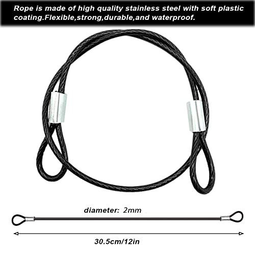 20 Pack Safety Stainless Steel Tethers,Coated Security Tether Lanyard Kit Cable Wire Compatible with Sporting Camera All Editions,Action Camera Series Devices and Other Applicable Equipment, Silver - color: Silver