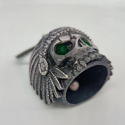 Dream Apparel Motorcycle Bell Guardian Angel Drive Away Gremlin, Biker Bell for Men Women Rider Riding, Good Luck Gift - color: Native W/ Green Eyes