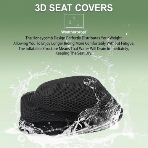 Motorcycle Seat Cover for Aprilia Tuareg 660 2021-2023, 3D Mesh Airflow Breathable Seat Cushion Protector, Anti-Slip Heat Insulation Sun-Proof Saddle Pad Accessories