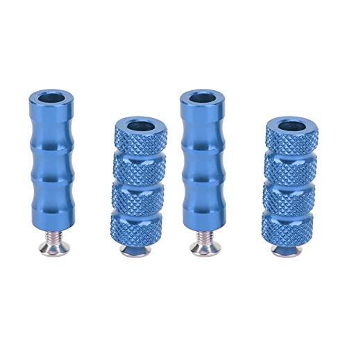 Buachois 2 Pair CNC Motorcycle Knurled Shifter Peg Anti-Skid Gear Shift Brake Lever Foot Pegs Pedal 6mm Hole Front Footrests for Mounting Bolts Moto (Blue) - color: Blue