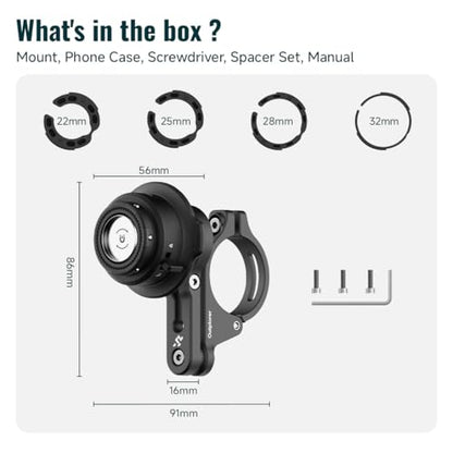 Quick Launch Magnetic Motorcycle Phone Mount, Anti-Vibration Handlebar Bracket with Secure Lock for Bike Scooter Moto MTB, 360° Blind Installation for Phones (QM02-Motorcycle-Pro) - style: QM02