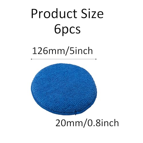14Pcs 5inch Microfiber Wax Applicator Pads, Car Waxing and Polishing Pads, Ultra-Soft Foam Detailing Sponges for Car Cleaning, Scratch-Free Buffing and Interior Care - size: 14Pcs