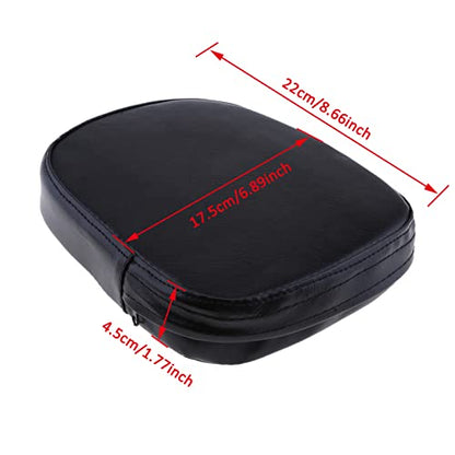 Universal Motorcycle Black Rectangular Synthetic Leather Rear Sissy Bar Backrest Cushion Pad for Harley