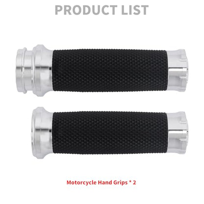 1" Electronic Throttle Defiance Handlebar Grips 25mm Hand Grips Fit for Harley Touring Street Glide Road King Road Glide Electra Glide - color: #3 Chrome