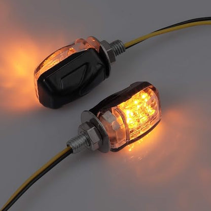Justech 4 PCS Motorcycle Turn Signal Light, Universal 6LEDs Motorcycle Turn Signals Led Kit, DC 12V Waterproof Motorcycle Motorbikes Mini Turn Signal Indicator Amber Blinkers M6