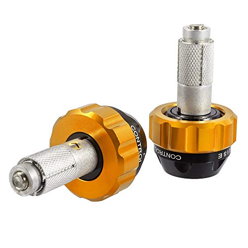 Motorcycle Throttle Lock Cruise Control Handlebar Plugs Grip Bar End Caps Slider Set for Street/Sport/Tour Bike Cruiser Scooter (Gold) - color: Gold