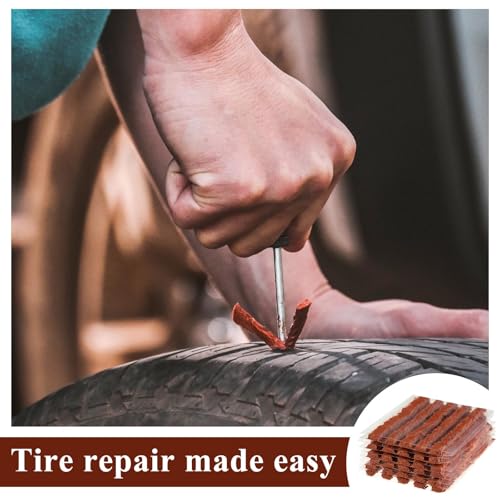 500 Pcs Tire Plugs, 4" x1/4" Rubber Tire Plug Repair Kit for Tubeless Off-Road Tires Car, RV, SUV, ATV, Motorcycle, Truck, Tractor (Red) - color: Red