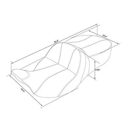 C.C. RIDER Motorcyle Gle Seat Hammock Seat for Harley Davidson Touring 2009-2023 Road King Street Glide Road Glide Electra Glide Tri Glide models - color: 34#Gel Black