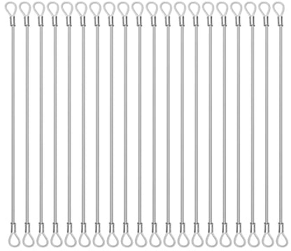20 Pack Safety Stainless Steel Tethers,Coated Security Tether Lanyard Kit Cable Wire Compatible with Sporting Camera All Editions,Action Camera Series Devices and Other Applicable Equipment, Silver - color: Silver