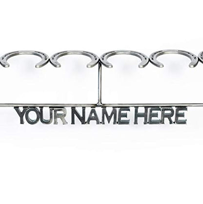 Rustic Custom Name Horseshoe Boot Rack - The Heritage Forge