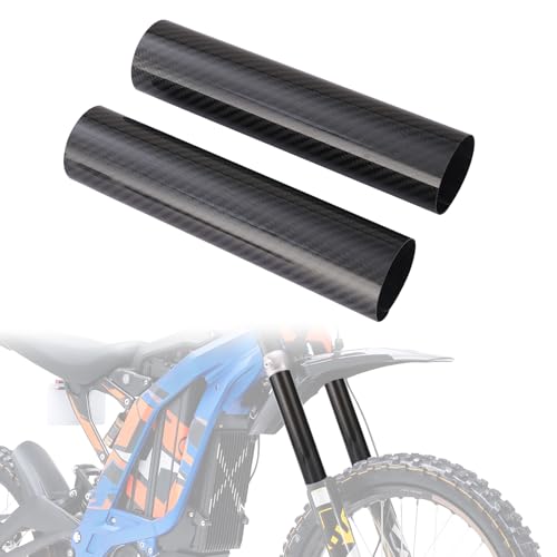 Motorcycle Fork Boots - Carbon Fiber Shock Guard Protector, 220mm Universal Fit for Dirt Bike & Street Motorcycles (2 PCS) - size: 190mm