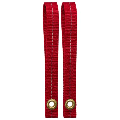 Cajun Tie Downs Hood Loop Anchor Straps — Under Hood Kayak & Canoe Tie-Down, Fits Vehicles Without Tow Hooks, 1" x 8", 2-Pack, Made in USA, Red/Reflective - color: Red/Reflective