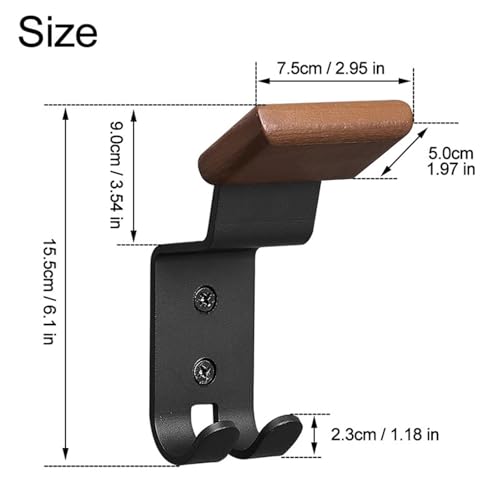 harayaa Helmet Holder Wall Mount Motorcycle Gear Rack Wooden Steel Organizer Heavy Duty Hanger Key Hook Display Suitable for Mudroom Locker Room Workshop, 7.5x5x15.5cm - size: 7.5x5x15.5cm