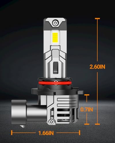 SEALIGHT 9005/HB3 Fog Light Bulbs, 40000LM Bright, 6500K Cool White, 60000+ Hour Lifespan With Cooling Fan, Plug-N-Play Installation, 2-Pack - size: 9005/HB3