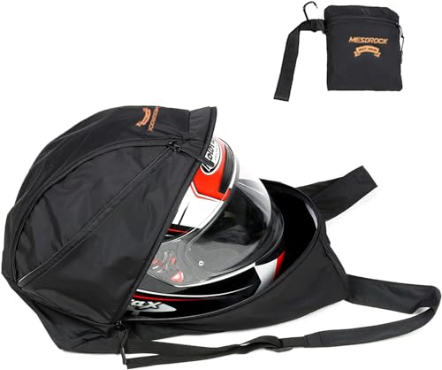 Peicees Motorcycle Helmet Bag Folding Lightweight Motorcycle Backpacks for Men Waterproof Large Capacity Cycling Motorcycle Helmet Backpack Riding Storage Bags - color: B Black