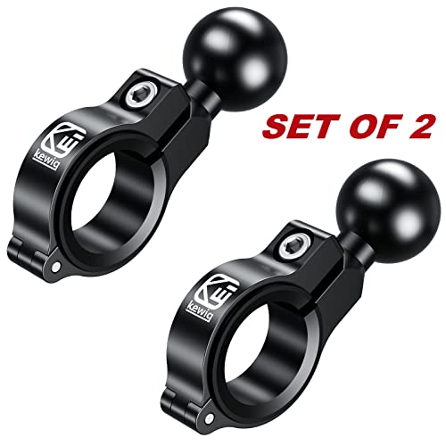 BRCOVAN 2 Pack, Aluminum Alloy Handlebar Mount Base with 1'' TPU Ball | Compatible with RAM Mounts B Size 1 Inch Ball Double Socket Arm, for Round Rail Diameter 0.5'' 0.87'' 1'' 1.125'' 1.26'' - style: R3-Set of 2
