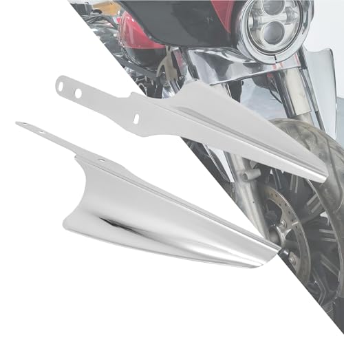 Front Fork Mount Wind Deflectors Compatible with 1995-2023 Harley Electra Glide Road King Street Glide 1 Pair - color: Chrome