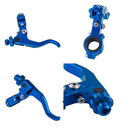 7/8‘’ 22mm Universal Motorcycle CNC Short Stunt Clutch Lever Aluminum Alloy Clutch Handlebar Compatible with Most Motorcycles Dirt Bike-Blue - color: Blue