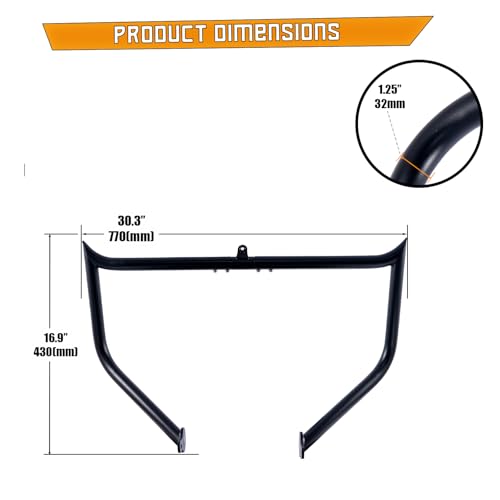 Kinglemc Crash Bar Engine Guard Highway Freeway Bar for Harley Touring Road King Street Glide Electra CVO, Trike Models 09-23 (Black-Updated) - color: Black-Updated