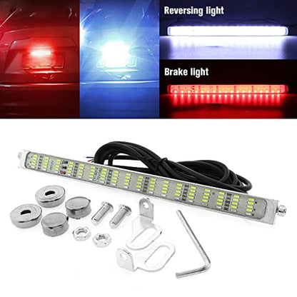 Double Colors LED License Plate Light Super Bright 90 SMD Chips 2-in-1 Fuction Brake Light Reversing light for Car SUV Truck,Motorcycle,Waterproof,DC12V.1-Pack(White + Red)