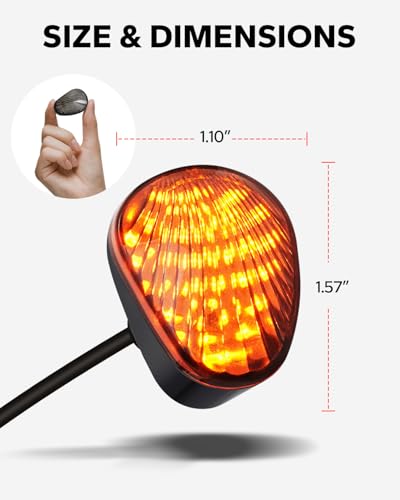 Amazicha Motorcycle Flush Mount Turn Signal, 2PCS 12V Smoked LED Indicator Light Blinker Fit for Yamaha YZF R1 R3 R6 R6S Fazer FZ FZ1 FZ6 FZ6R FZ07 FZ8 FZ09 MT-07 MT-09 TMAX, Amber