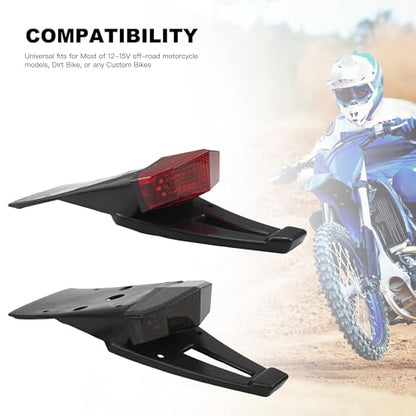 Motorcycle Tail Lights Rear Fender,Dirt Bike LED Turn Stop Signal Taillight For Universal 12V Off-road Moto Accessories(Red) - color: Red