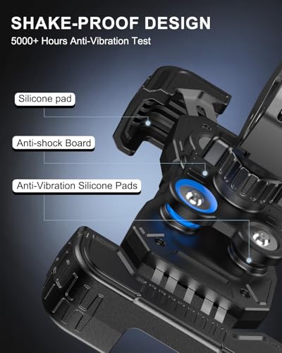Motorcycle Phone Mount with Vibration Dampener, Bike Phone Holder Handlebar Clamp, 1s Lock Scooter Phone Clip for iPhone 17 16 Pro Max, Galaxy S25 Ultra, 4.7"-7.2" (Clamp Base) - color: Clamp Base