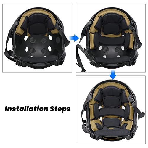 Tactical Helmet Pads - Universal Replacement Internal Memory Foam Pad Inserts for ACH, MICH, EXF Helmets - color: 2nd-Khaki